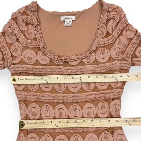 Sundance Women's Grace In Lace Midi Dress Small Orange Romantic Boho - Picture 12 of 14